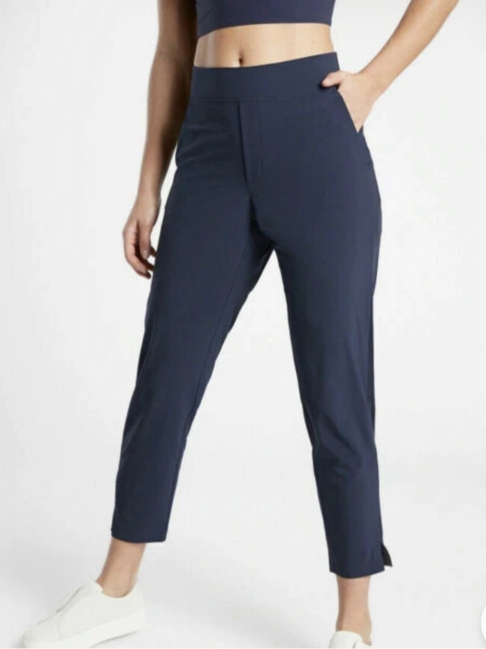 Athleta Sz 12 Brooklyn Ankle Pants Navy Blue